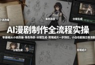 AI漫剧制作全流程实操，零基础从小说改编-角色场景-分镜生成-剪辑成片一步到位，小白也能独立做漫剧
