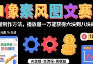 AI像素风图文赛道：全流程制作方法，播放量一万能获得6块到8块的收入