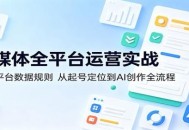 自媒体全平台运营实战：吃透平台数据规则，从起号定位到AI创作全流程
