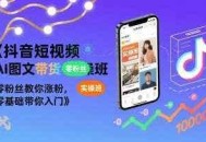 抖音短视频AI图文带货实操班，零粉丝教你涨粉，零基础带你入门