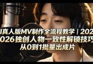 AI真人版MV制作全流程教学｜2026独创人物一致性解锁技巧，从0到1批量出成片