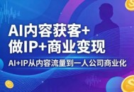 AI内容获客+做IP+商业变现，AI+IP从内容流量到一人公司商业化