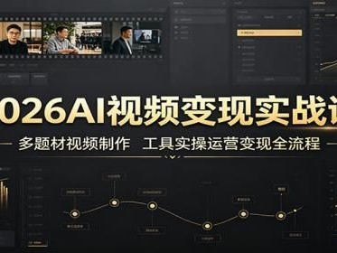2026AI视频变现实战课：多题材视频制作，工具实操运营变现全流程