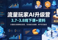 流量玩家AI升级营(3.7-3.8线下课和资料)，从基础认知到商业变现、百业融合全拆解，纯干货无废话