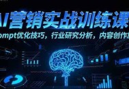 AI营销实战训练课：Prompt优化技巧，行业研究分析，内容创作加速