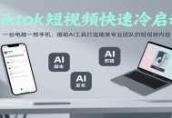 Tiktok短视频快速冷启动，一台电脑一部手机，借助AI工具打造媲美专业团队的短视频内容