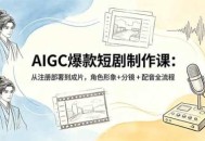 AIGC爆款短剧制作课：从注册部署到成片，角色形象+分镜+配音全流程