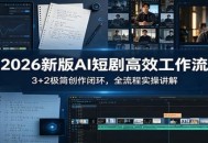 2026新版AI短剧高效工作流：3+2极简创作闭环，全流程实操讲解
