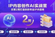 IP内容创作AI实战营，仅需2周打造你的专业IP内容库