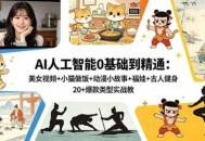 AI人工智能0基础到精通：美女视频+小猫做饭+动漫小故事+福娃+古人健身，20+爆款类型实战教学