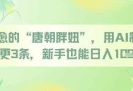 治愈的“唐朝胖妞”，用AI制作日更3条，新手也能日入多张