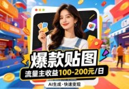 借助AI生成爆款贴图做公众流量主，当日收益100-200