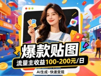 借助AI生成爆款贴图做公众流量主，当日收益100-200