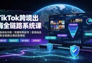TikTok跨境出海全链路系统课-2026年7月：AI自动化内容｜批量矩阵起号｜蓝海选品回款全链路出海实操课程