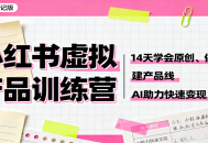 小红书虚拟产品训练营：14天学会原创、做笔记、建产品线，AI助力快速变现