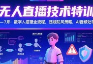 无人直播技术特训-7月：数字人搭建全流程，违规防风策略，AI音频处理