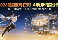 2026漫剧红利实锤！ AI 提示词控分镜， 普通人也能轻松月入过万