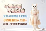 不用养猫不用出镜，豆包AI萌宠剧7天起号，小白也能日入2张+，涨粉+变现全流程讲解