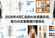 2026年4月汇总的AI女装提示词，助力AI女装赛道打差异化
