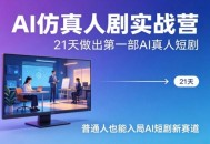 AI仿真人剧实战营，21天做出第一部AI真人短剧，普通人也能入局AI短剧新赛道