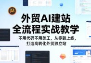 外贸AI建站全流程实战教学，不用代码不用美工，从零到上线，打造高转化外贸独立站