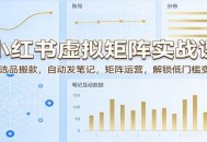 小红书虚拟矩阵实战课：AI选品搬款，自动发笔记，矩阵运营，解锁低门槛变现