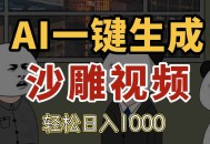 AI一键生成沙雕视频，一条视频千万播放，轻松日入1000