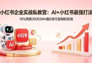 小红书企业实战私教营：AI+小红书最强打法，10%预算30天GMV翻2倍可复制的系统