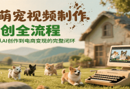 AI萌宠视频制作二创全流程，实现从AI创作到电商变现的完整闭环
