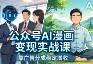 公众号AI漫画变现实战课：星座/职场/养生多赛道+智能体发文，靠广告分成稳定增收
