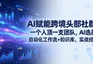 AI赋能跨境头部社群：一个人顶一支团队，AI选品+自动化工作流+知识库，实战经验-更新3月