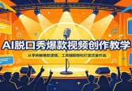 AI脱口秀爆款视频创作教学：从零拆解爆款逻辑，工具辅助轻松打造流量作品