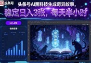 头条号AI黑科技生成奇异故事，稳定日入3张，每天半小时