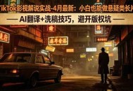 TikTok影视解说实战-4月最新：小白也能做悬疑类长片，AI翻译+洗稿技巧，避开版权坑