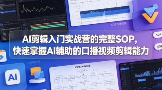 AI剪辑入门实战营的完整SOP，快速掌握AI辅助的口播视频剪辑能力